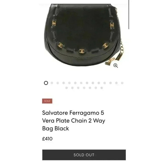 Salvatore Ferragamo Vintage Mini Bag Vera Shoulder Crossbody Saddle Gold Chain - Picture 15 of 16